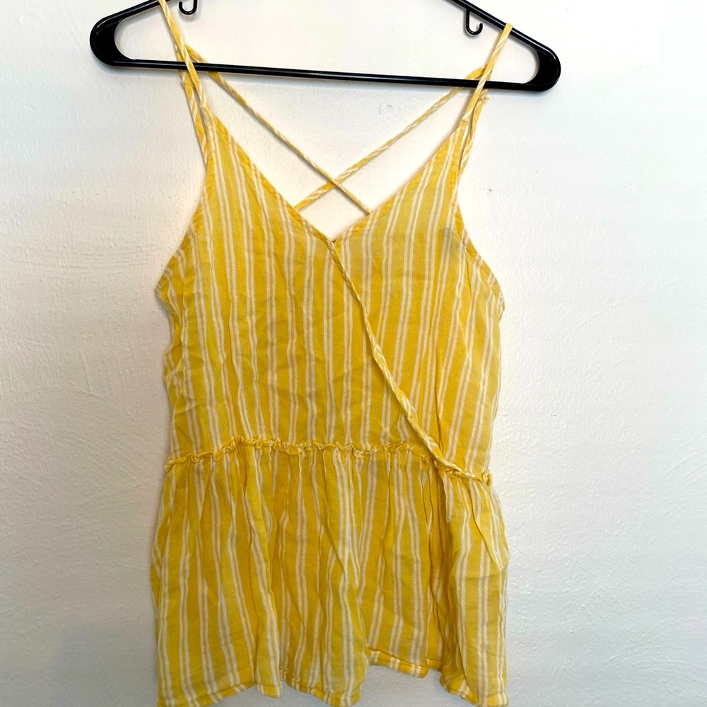 American eagle yellow strappy blouse